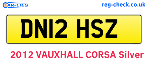 DN12HSZ are the vehicle registration plates.