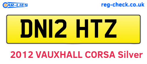DN12HTZ are the vehicle registration plates.