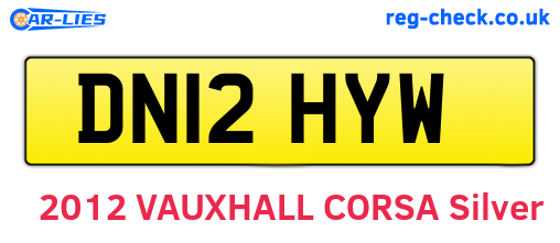 DN12HYW are the vehicle registration plates.