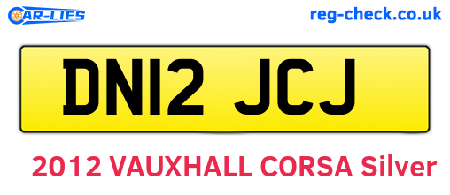 DN12JCJ are the vehicle registration plates.