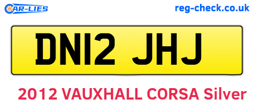 DN12JHJ are the vehicle registration plates.