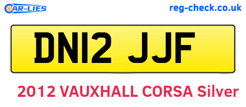 DN12JJF are the vehicle registration plates.