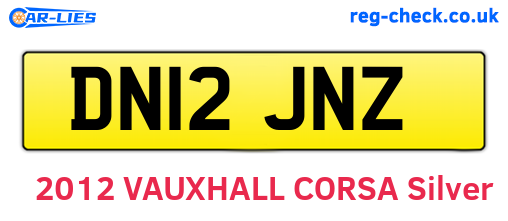 DN12JNZ are the vehicle registration plates.