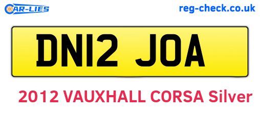DN12JOA are the vehicle registration plates.