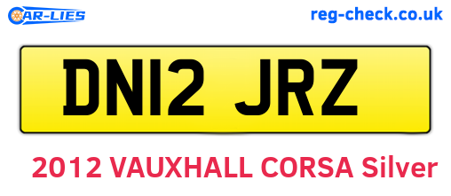 DN12JRZ are the vehicle registration plates.