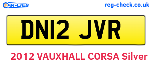 DN12JVR are the vehicle registration plates.
