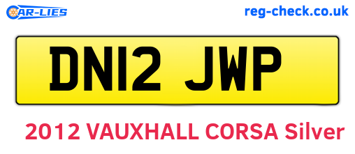 DN12JWP are the vehicle registration plates.