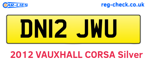 DN12JWU are the vehicle registration plates.