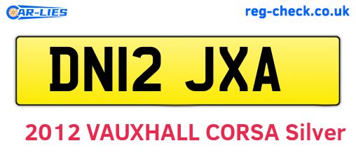 DN12JXA are the vehicle registration plates.