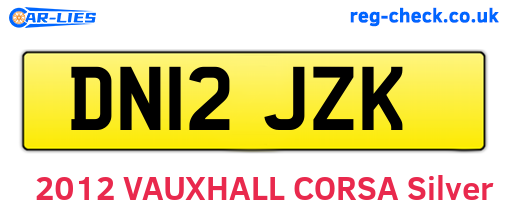 DN12JZK are the vehicle registration plates.