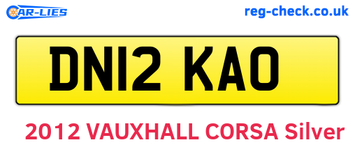 DN12KAO are the vehicle registration plates.