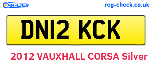 DN12KCK are the vehicle registration plates.