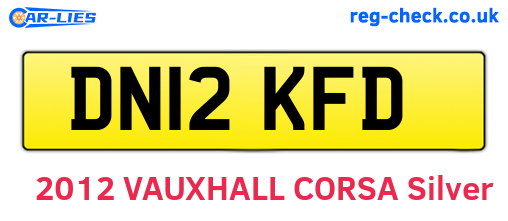 DN12KFD are the vehicle registration plates.