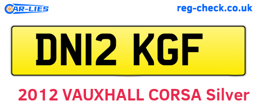 DN12KGF are the vehicle registration plates.
