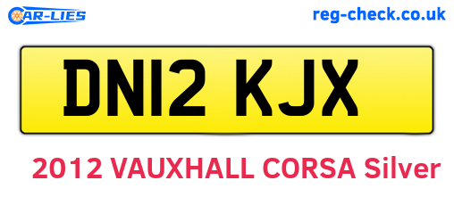 DN12KJX are the vehicle registration plates.