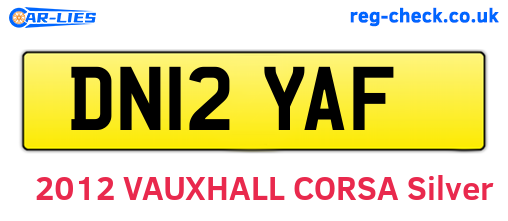 DN12YAF are the vehicle registration plates.