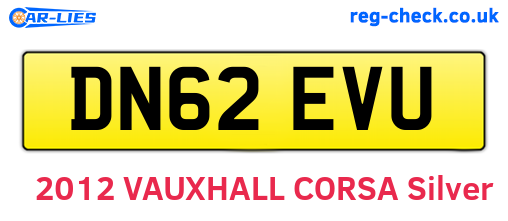 DN62EVU are the vehicle registration plates.