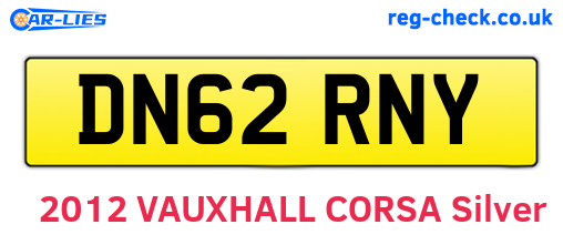 DN62RNY are the vehicle registration plates.