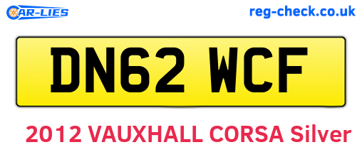 DN62WCF are the vehicle registration plates.