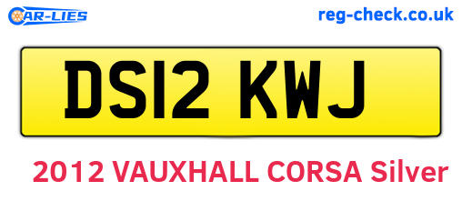 DS12KWJ are the vehicle registration plates.