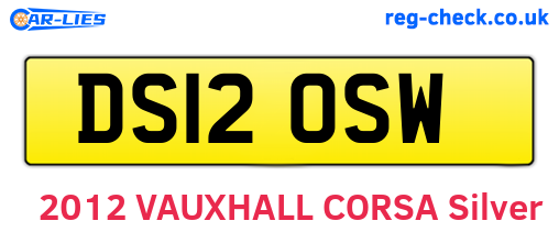 DS12OSW are the vehicle registration plates.