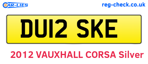 DU12SKE are the vehicle registration plates.