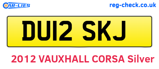 DU12SKJ are the vehicle registration plates.