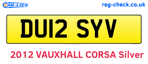 DU12SYV are the vehicle registration plates.
