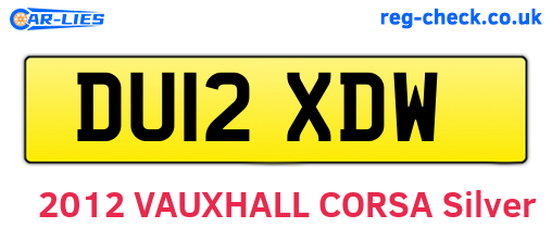 DU12XDW are the vehicle registration plates.