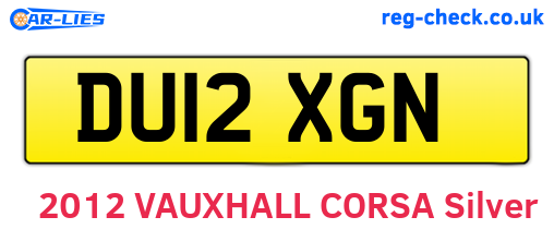 DU12XGN are the vehicle registration plates.