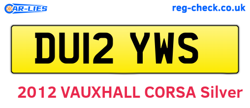 DU12YWS are the vehicle registration plates.