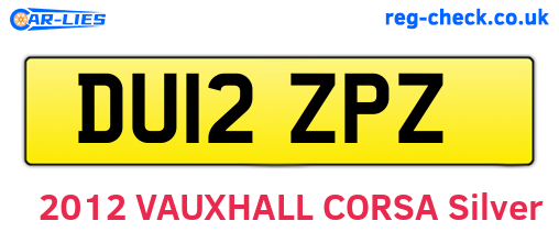 DU12ZPZ are the vehicle registration plates.