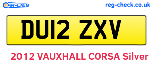 DU12ZXV are the vehicle registration plates.