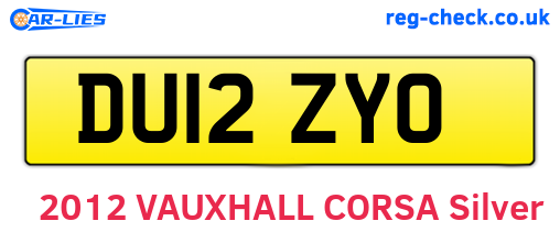 DU12ZYO are the vehicle registration plates.