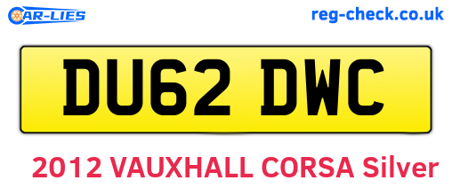 DU62DWC are the vehicle registration plates.