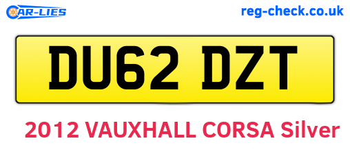 DU62DZT are the vehicle registration plates.