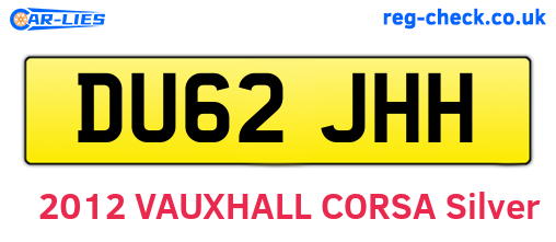 DU62JHH are the vehicle registration plates.