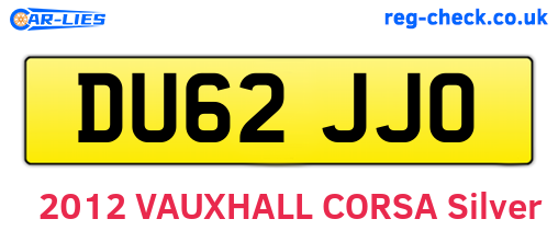 DU62JJO are the vehicle registration plates.