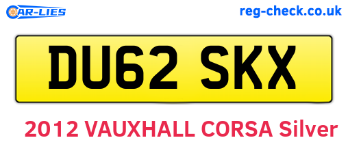 DU62SKX are the vehicle registration plates.