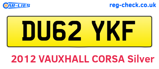 DU62YKF are the vehicle registration plates.