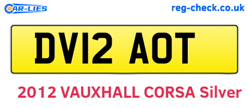 DV12AOT are the vehicle registration plates.