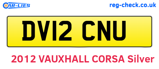 DV12CNU are the vehicle registration plates.