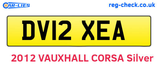DV12XEA are the vehicle registration plates.