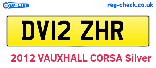 DV12ZHR are the vehicle registration plates.