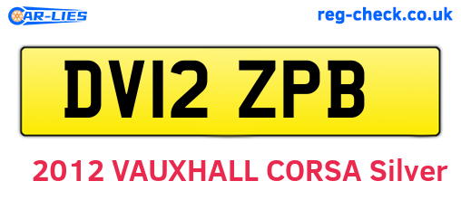 DV12ZPB are the vehicle registration plates.