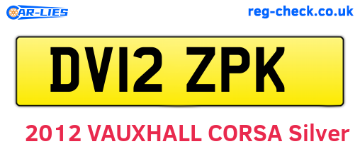 DV12ZPK are the vehicle registration plates.