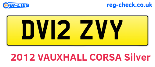 DV12ZVY are the vehicle registration plates.