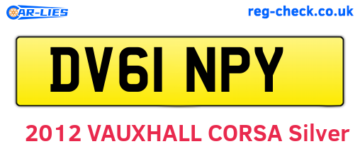 DV61NPY are the vehicle registration plates.