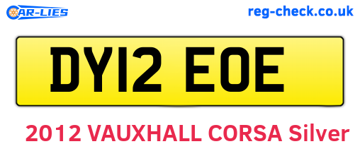 DY12EOE are the vehicle registration plates.