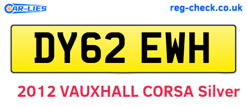 DY62EWH are the vehicle registration plates.